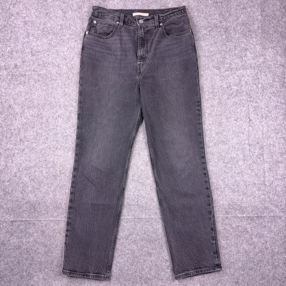Levi's Jeans Womens 29 Black Wash 70s High Slim Straight Stretch Denim Casual
